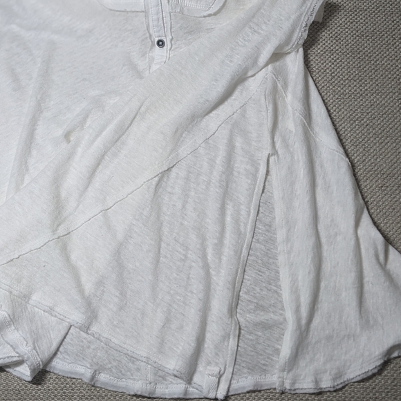 Free People NWOT Say You're Love Tunic sz MED in White Linen/Cotton Blend​​ - Picture 7 of 12